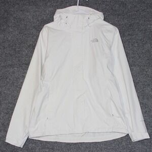 The North Face Womens Medium White DryVent Hooded Rain Jacket Coat Soft